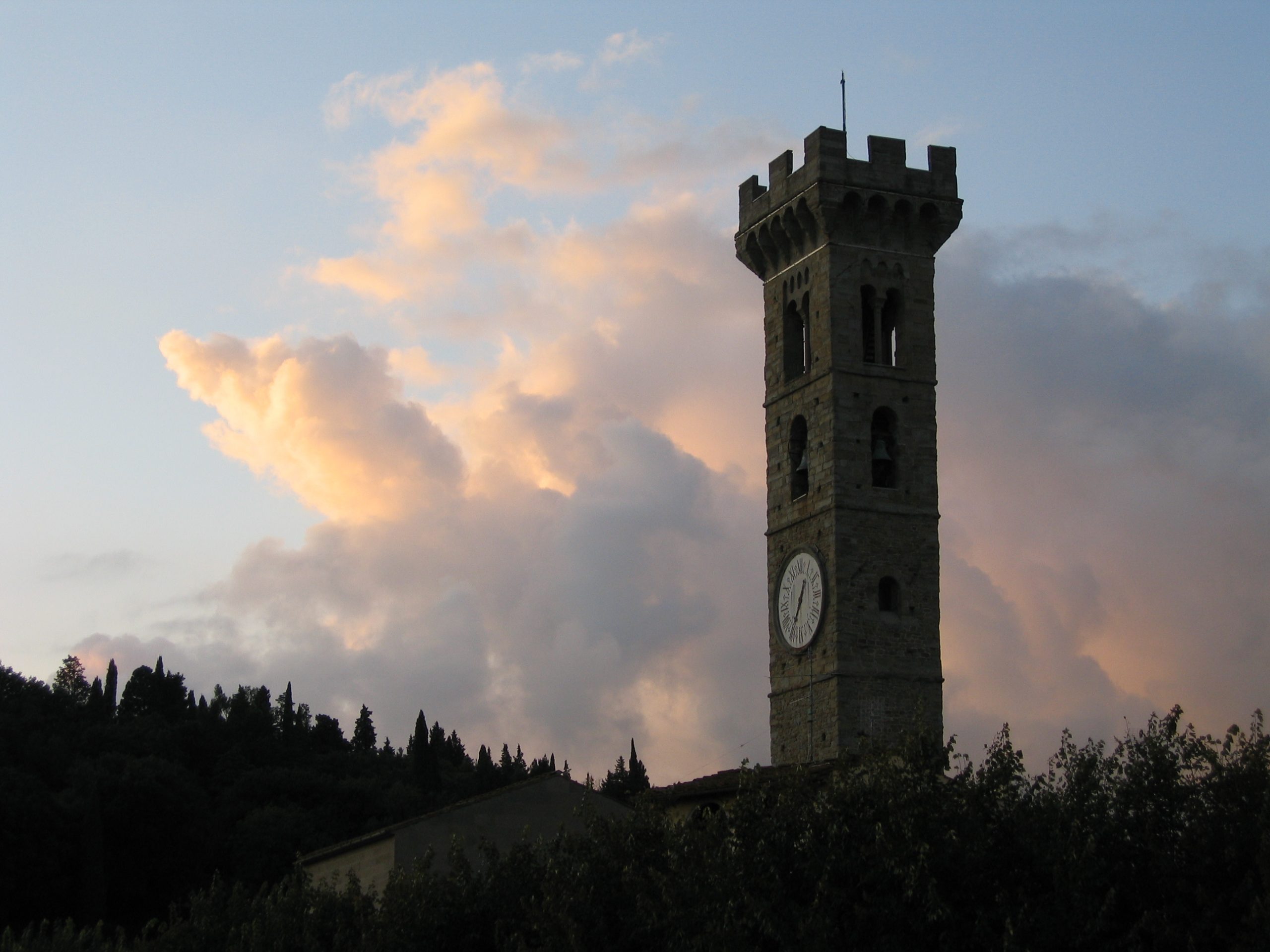 The cathedral's bell tower in Fiesole